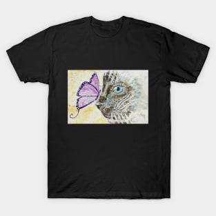 Siamese cat purple butterfly T-Shirt